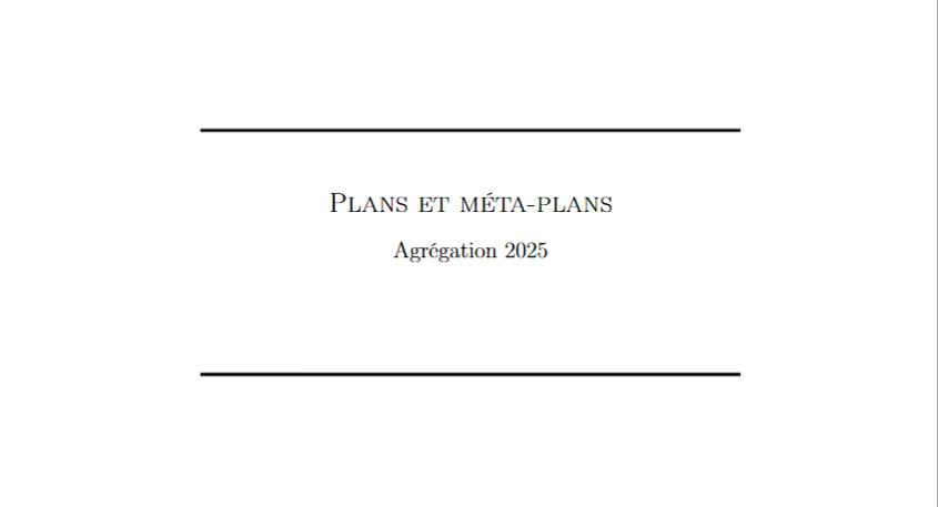 Plans et méta-plans