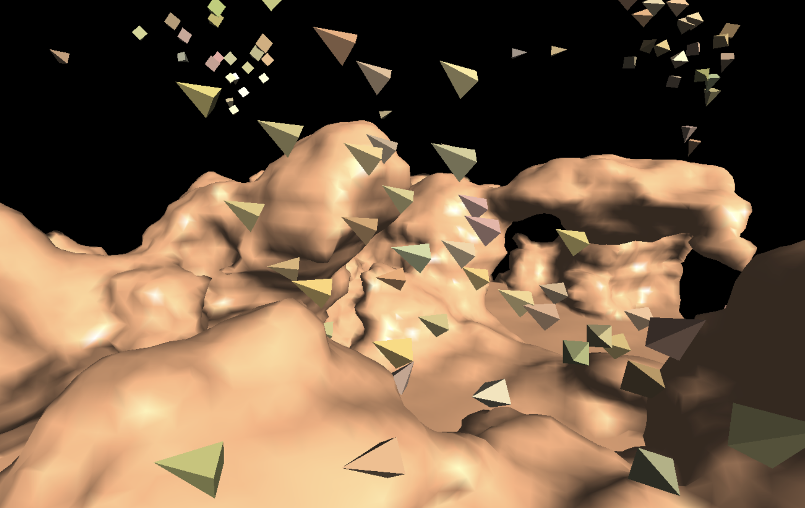 Boids in marching cubes terrain